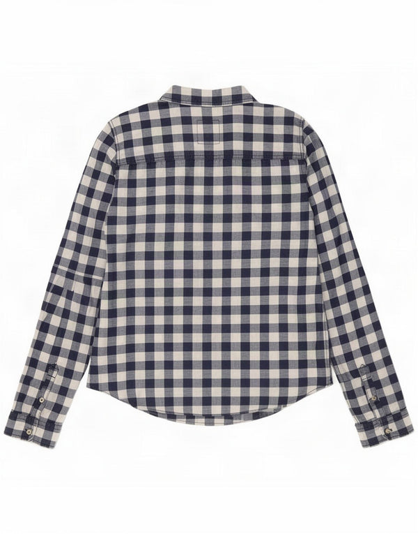 Hollister Dameskjorte UK 6 XS Navy Blue Gingham Cotton
