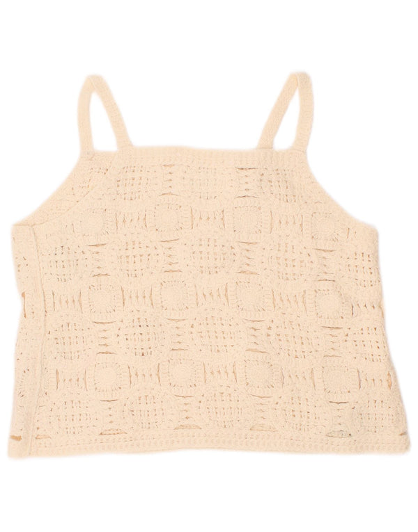 Zara Girls Hæklet Cami Top 6-7 år Off White Floral