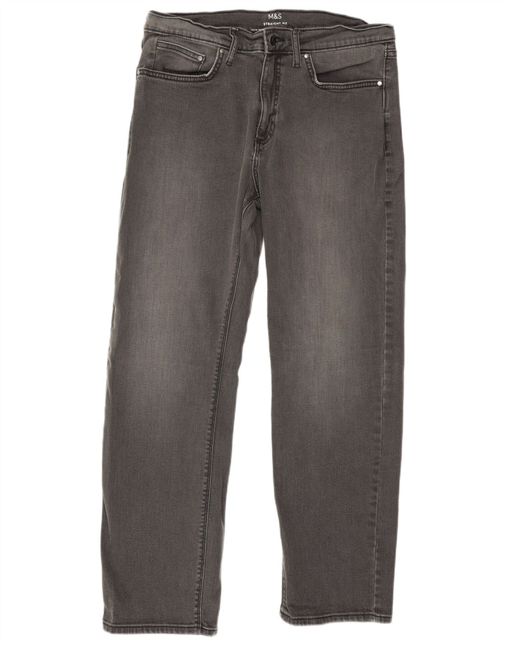 Marks & Spencer Straight Jeans til mænd W32 L29 Grå bomuld