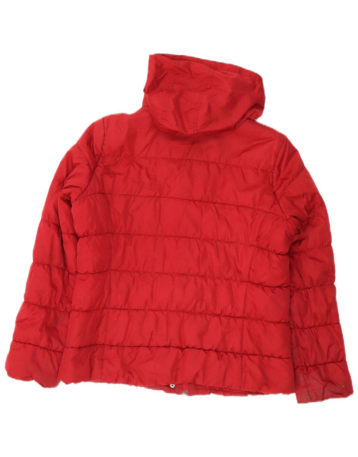 Marks & Spencer, polstret hættejakke til kvinder, UK 14 Medium rød polyester