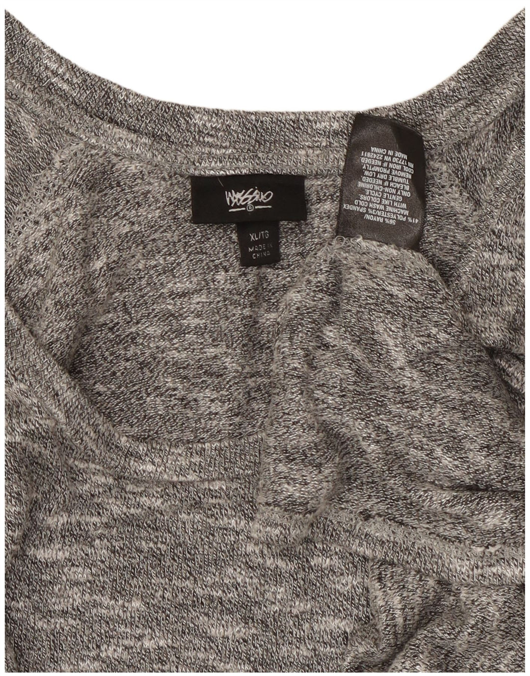MOSSIMO Dame Asymmetrisk Jumper Sweater UK 18 XL Grå Flecked