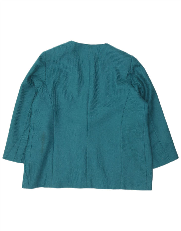 Luisa Spagnoli Dame 1 Knap Blazer Jakke UK 20 2XL Blå Uld