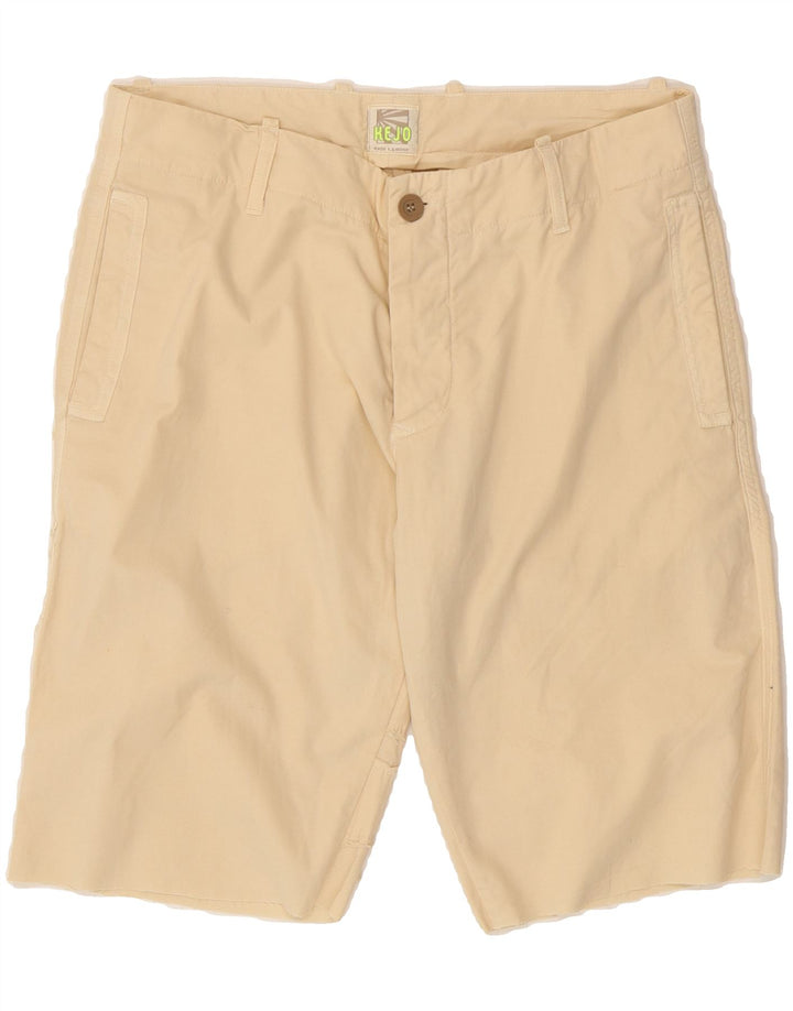 KEJO Mens Graphic Chino Shorts Medium W32 Beige Cotton Vintage Kejo and Second-Hand Kejo from Messina Hembry 