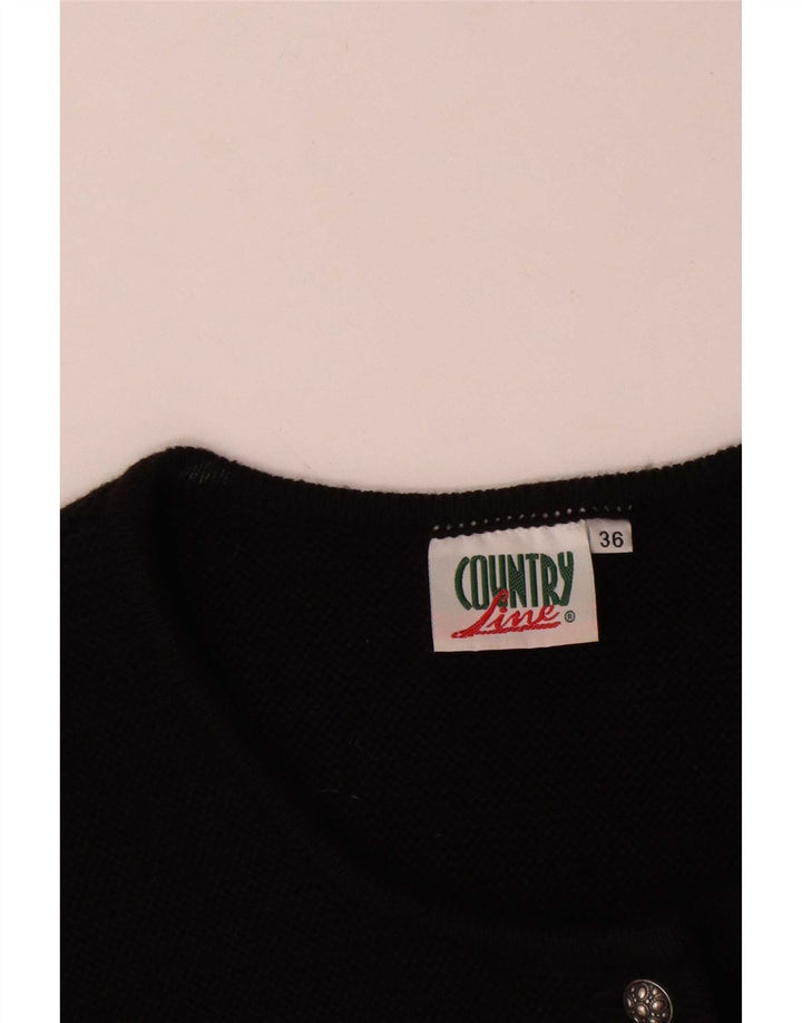 Country Line Kvinders Cardigan Sweater EU 36 Small Sort Polyakryl