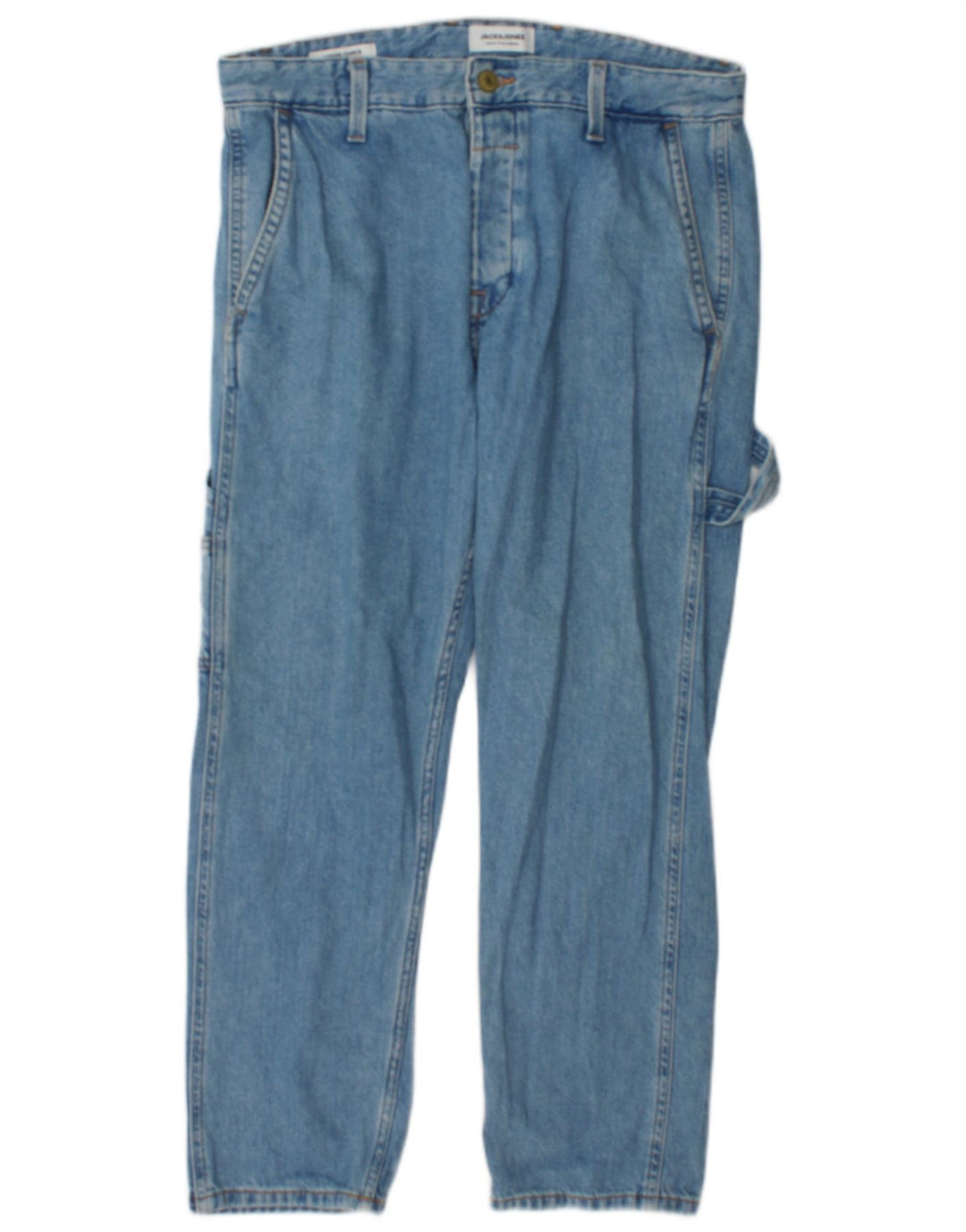 Jack & Jones Dame Cargo Straight Jeans W34 L30 Blå Bomuld