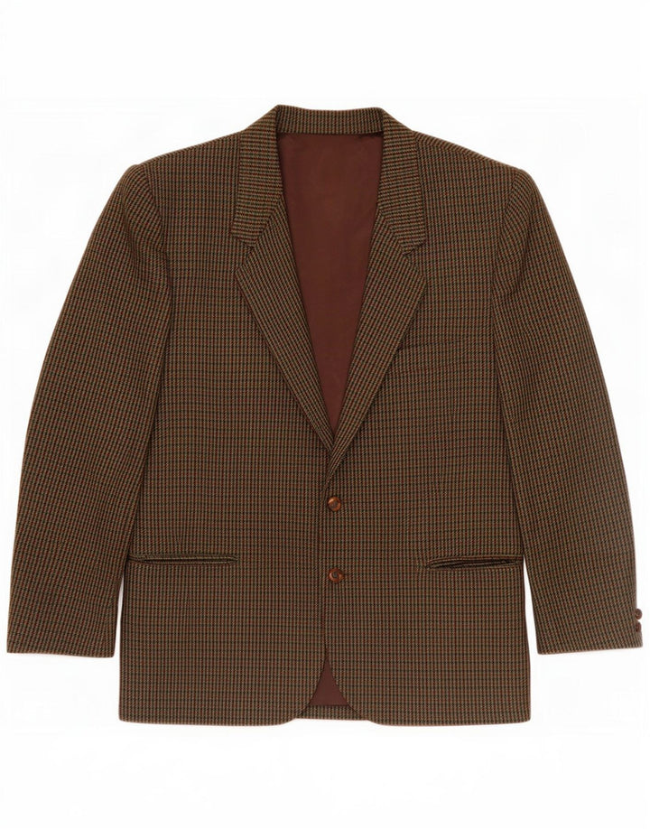 Vintage herre 2-knaps blazerjakke UK 40 Large Khaki Check Wool