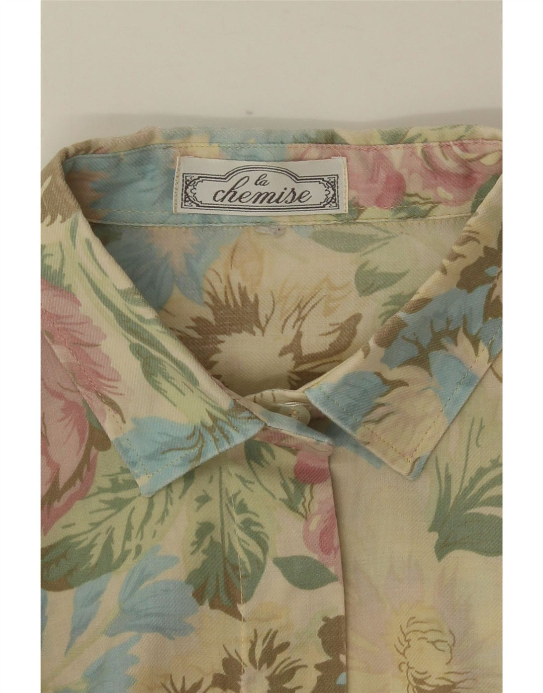 VINTAGE Dameskjorte UK 16 Large Multicolored Floral