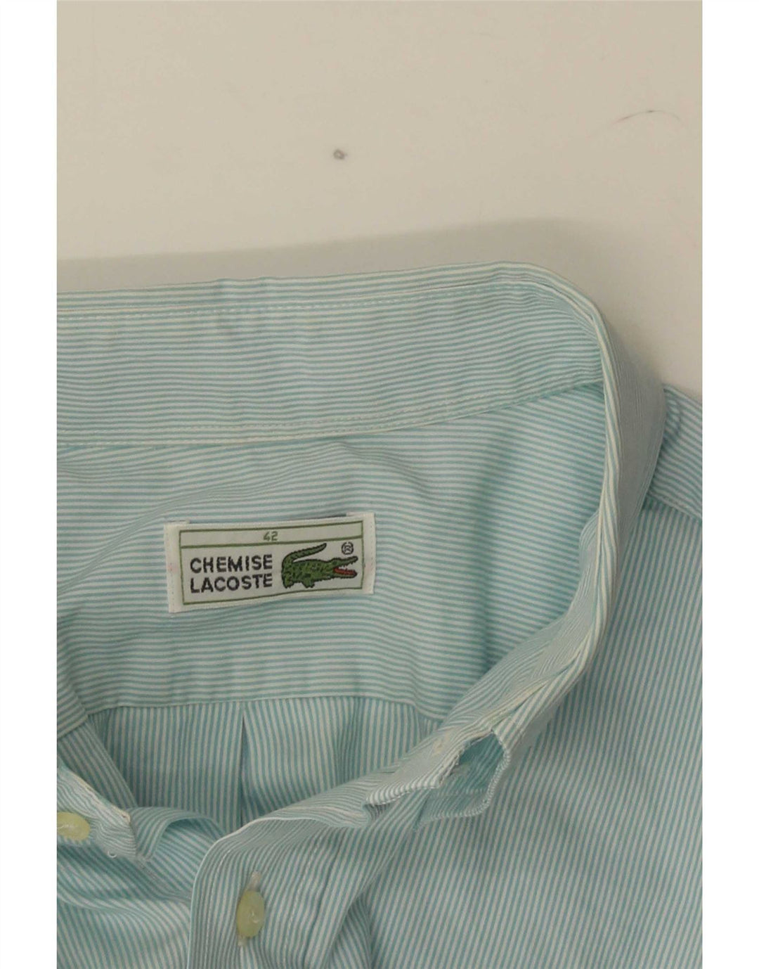 Lacoste Kortærmet Herreskjorte Størrelse 42 Large Blå