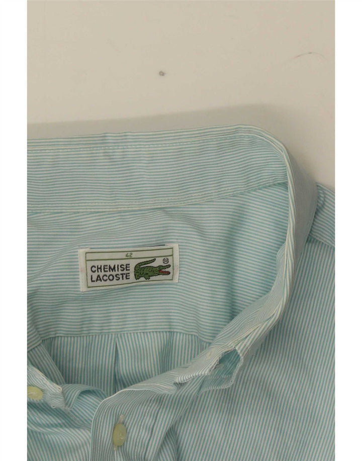 Lacoste Kortærmet Herreskjorte Størrelse 42 Large Blå