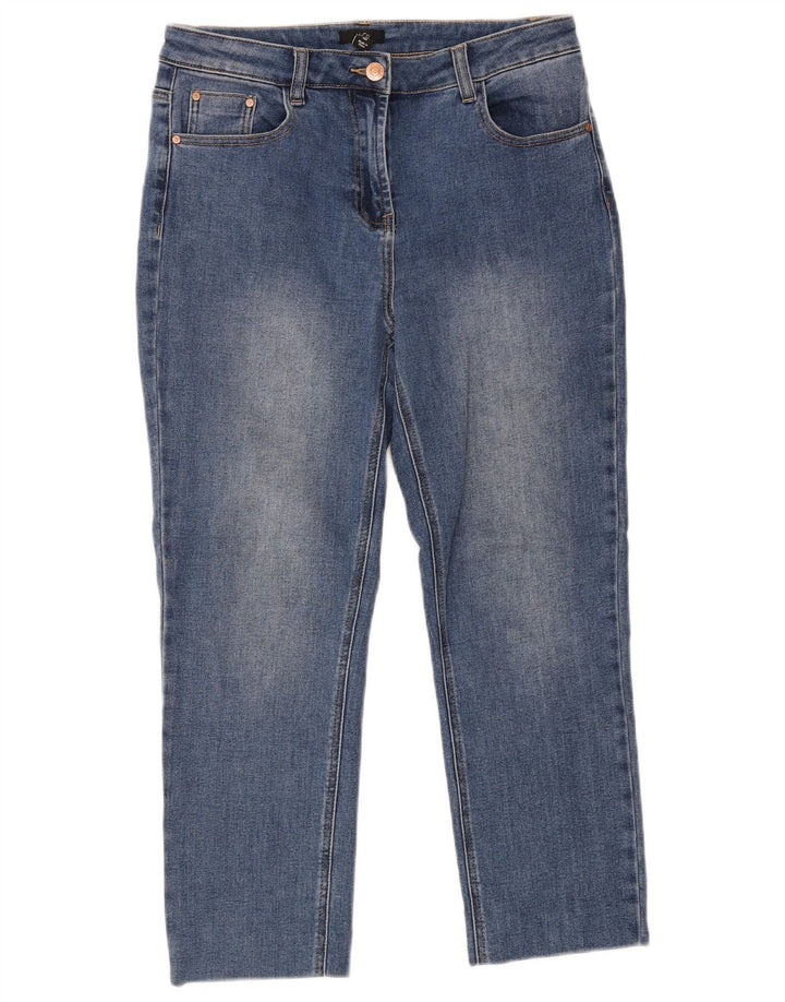 M&Co Kvinders Croppede Jeans UK 12 Medium W30 L25 Blå Bomuld