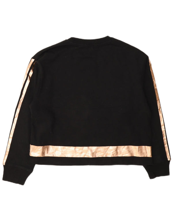 Dkny Dame Grafisk Sweatshirt Jumper UK 14 Medium Sort Colourblock Bomuld