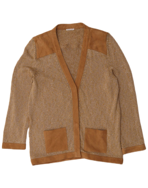 Marella Dame Cardigan Sweater UK 18 XL Beige Bomuld