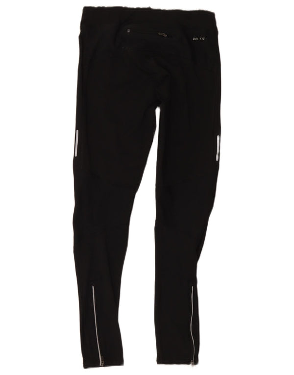Nike Dame Dri Fit Leggings UK 10 Small Black Polyester