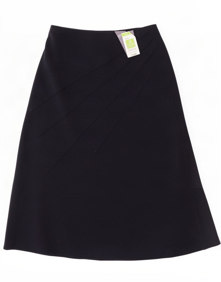 Marks & Spencer Midi-nederdel til kvinder UK 12 Medium W33 Marineblå polyester