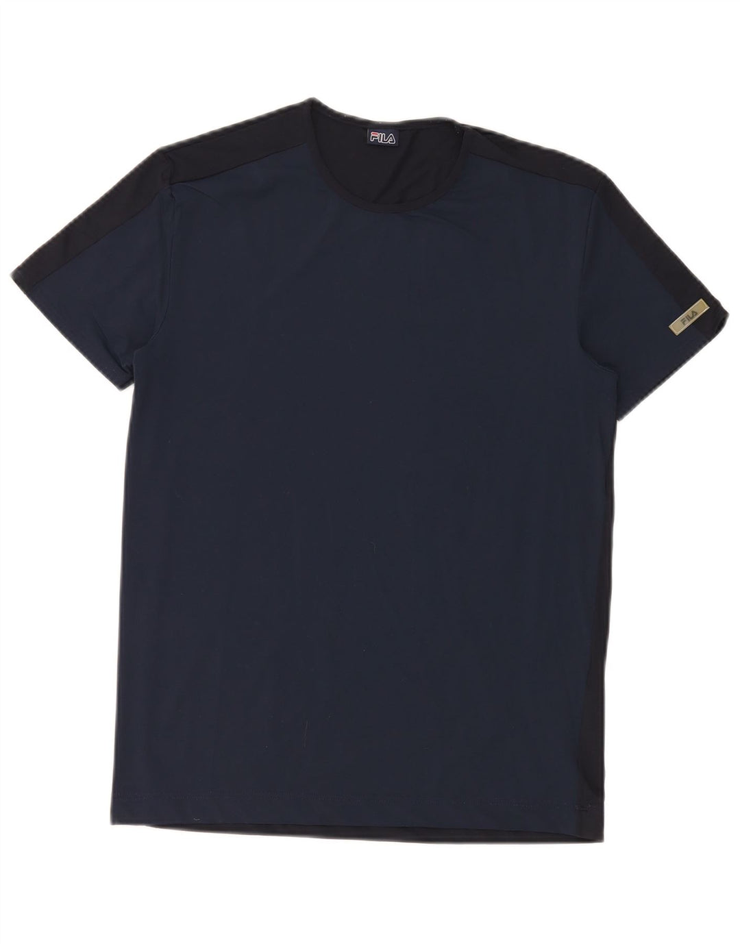 Fila Dame T-Shirt Top UK 12 Medium Navy Blue Polyamid