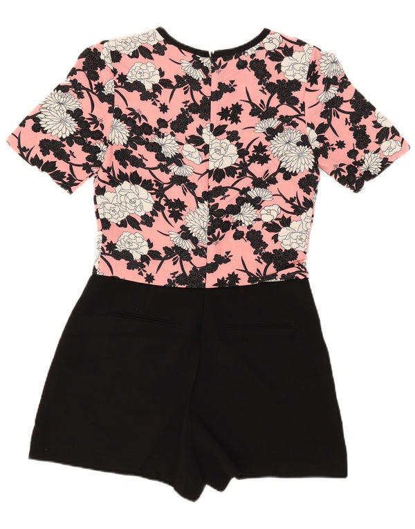 Oasis Dame Kortærmet Playsuit UK 8 Small Pink Floral