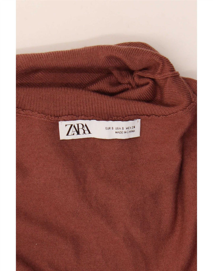 Zara Dame Oversized Roll Neck Jumper Sweater UK 10 Small Brown