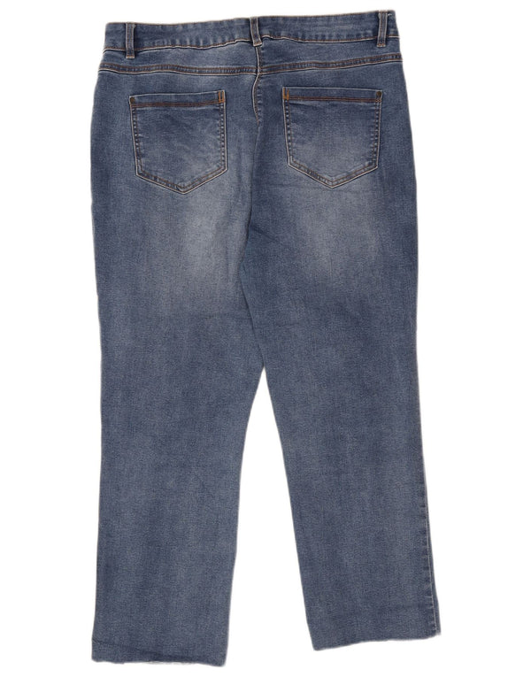 M&Co Womens Cropped Jeans UK 14 Large W34 L25 Blue Cotton
