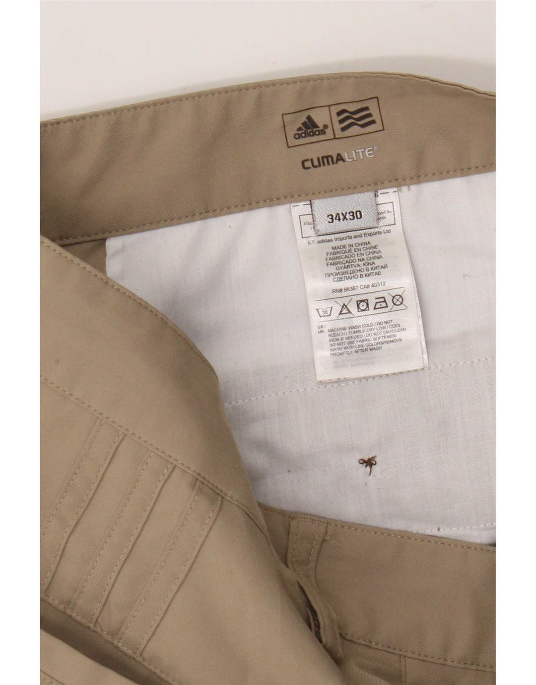 Adidas Herre Climalite Straight Chino Bukser W34 L30 Beige Polyester