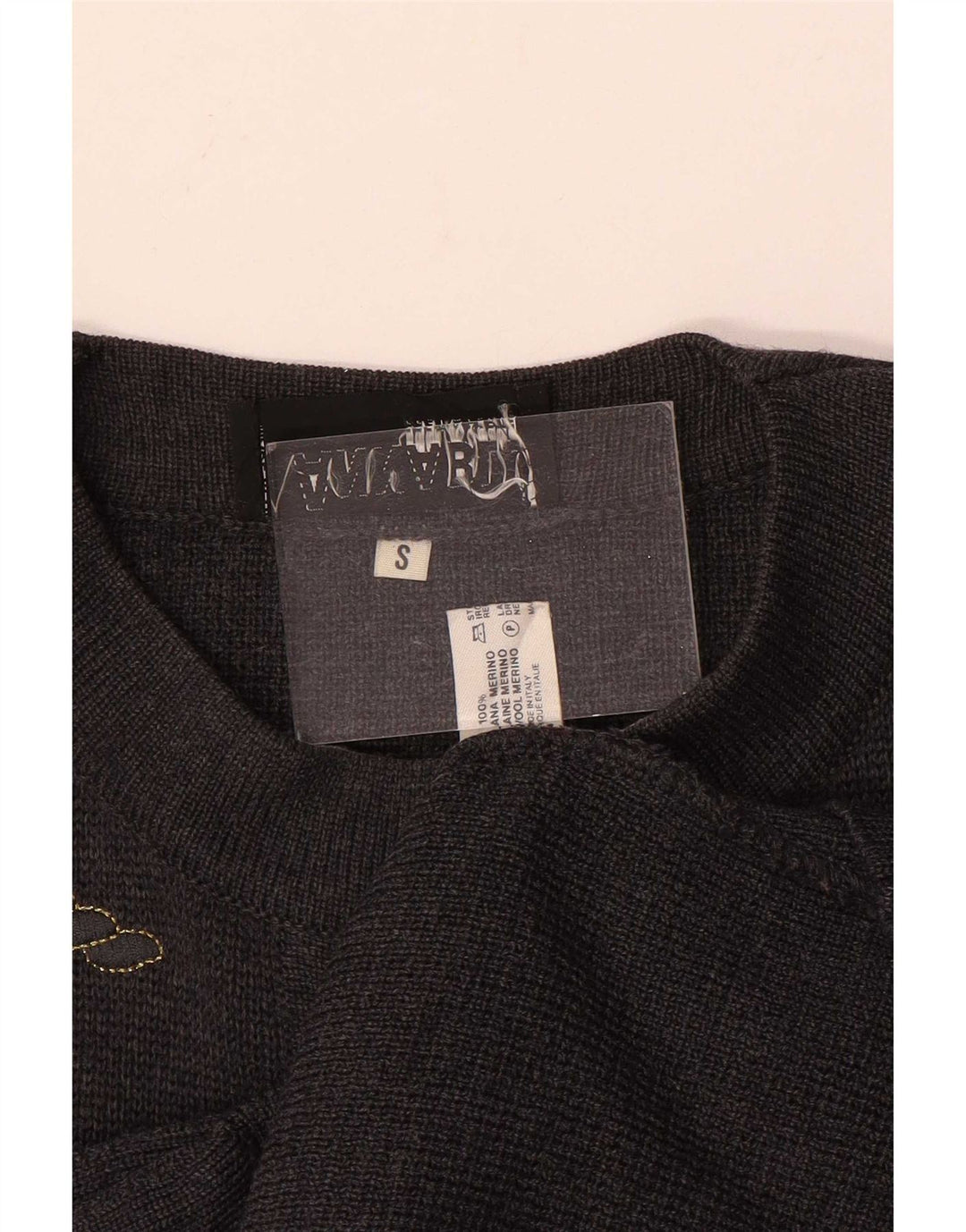 Vintage dame cardigan sweater UK 10 lille grå uld