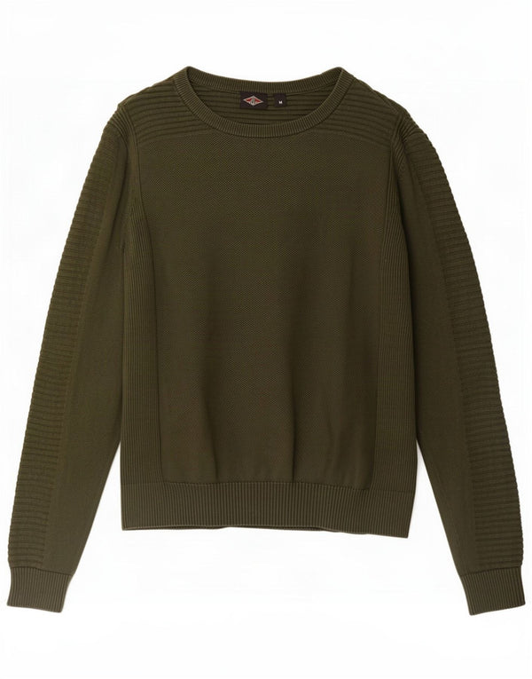 Bear Dame Boat Neck Jumper Sweater UK 14 Medium Khaki Bomuld