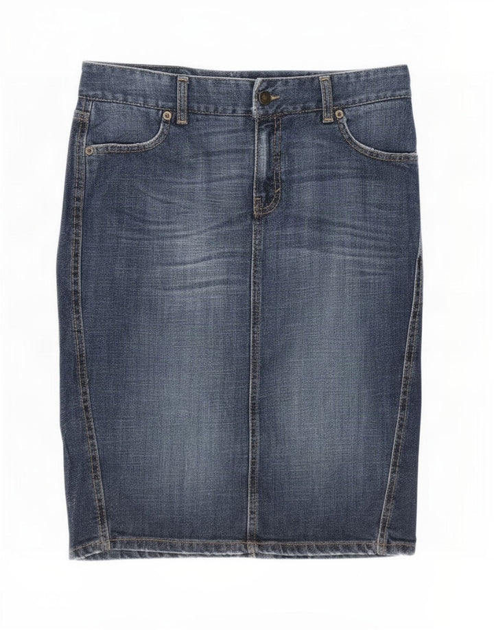 Benetton Dame Denim Nederdel IT 42 Medium W30 Blå Bomuld