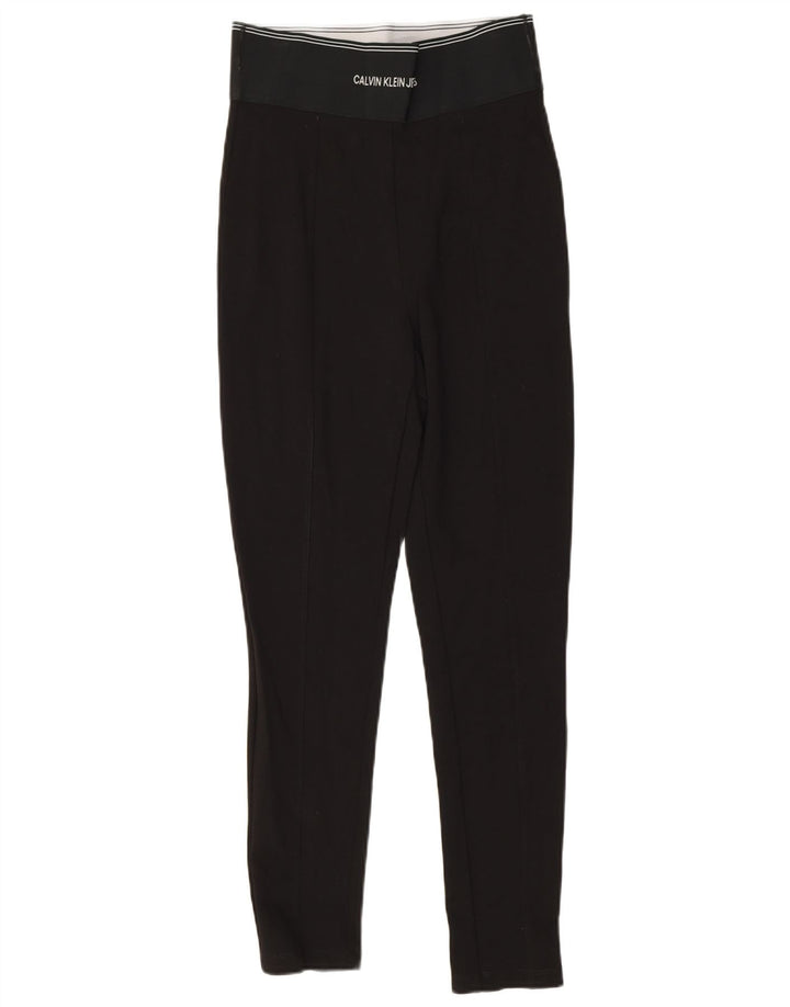 Calvin Klein Dame Grafiske Leggings UK 8 Small Black Viscose