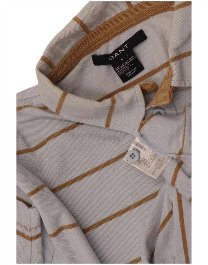 Gant herre poloshirt stor blå stribet bomuld