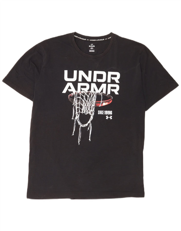 Under Armour Herre Grafisk T-Shirt Top XL Sort Bomuld