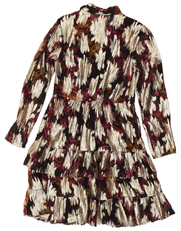 Monsoon Dame Langærmet Tiered Dress UK 10 Small Multicolored Bohemian