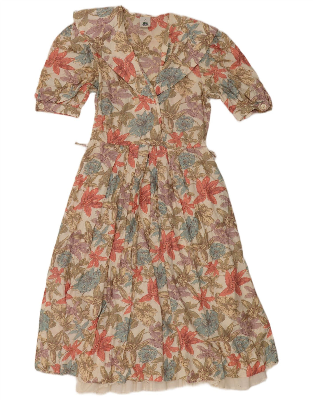 Ny Hurtig A-Line Kjole til kvinder EU 36 Small Multicolored Floral Viscose