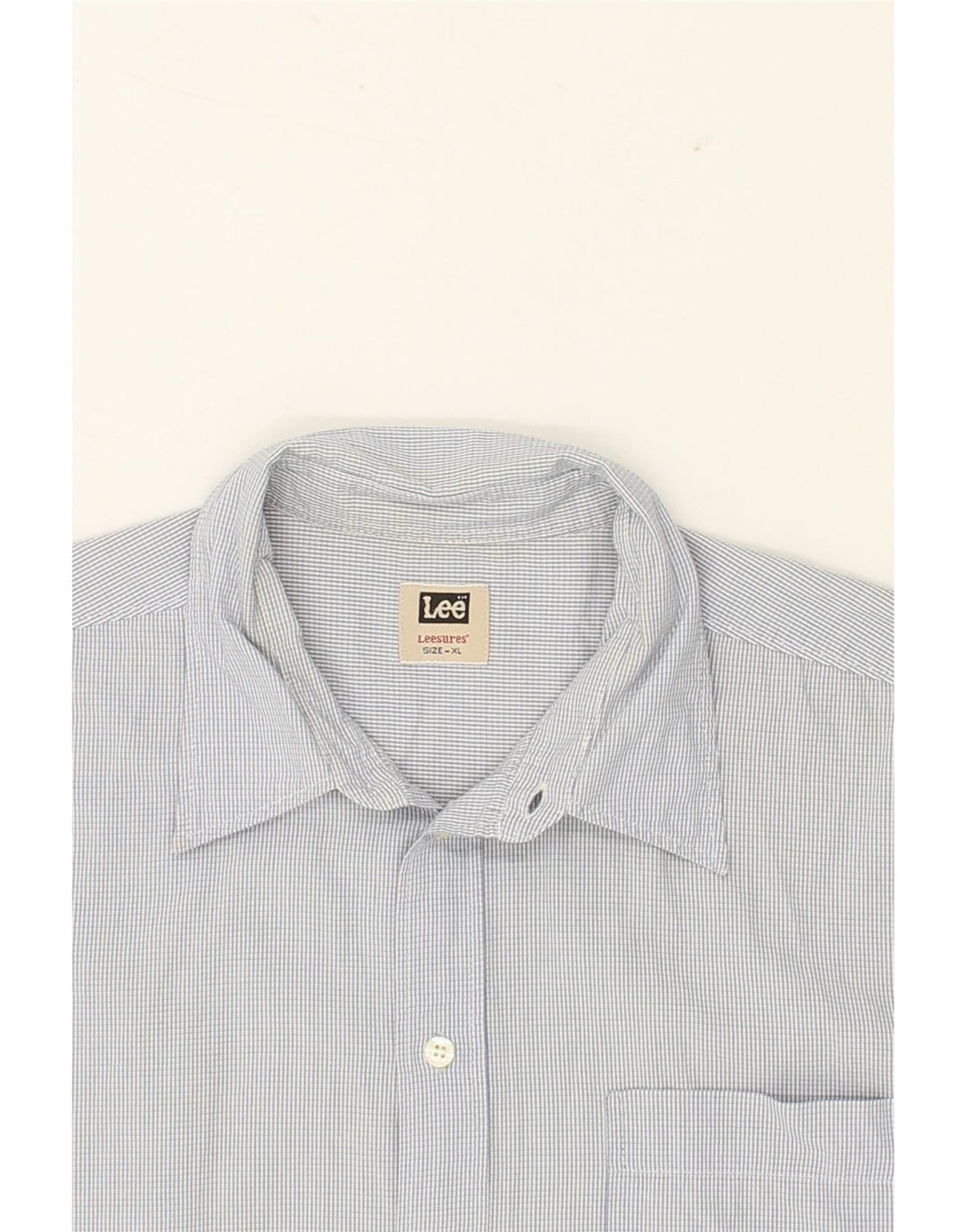 LEE Mens Short Sleeve Shirt XL Blue Check Cotton Vintage Lee and Second-Hand Lee from Messina Hembry 