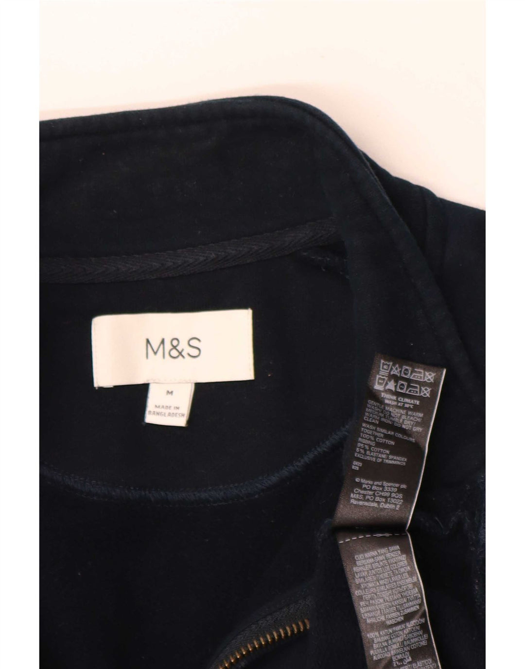 Marks & Spencer Herre 1/4 Zip Regular Fit Sweatshirt Jumper Medium Navyblå
