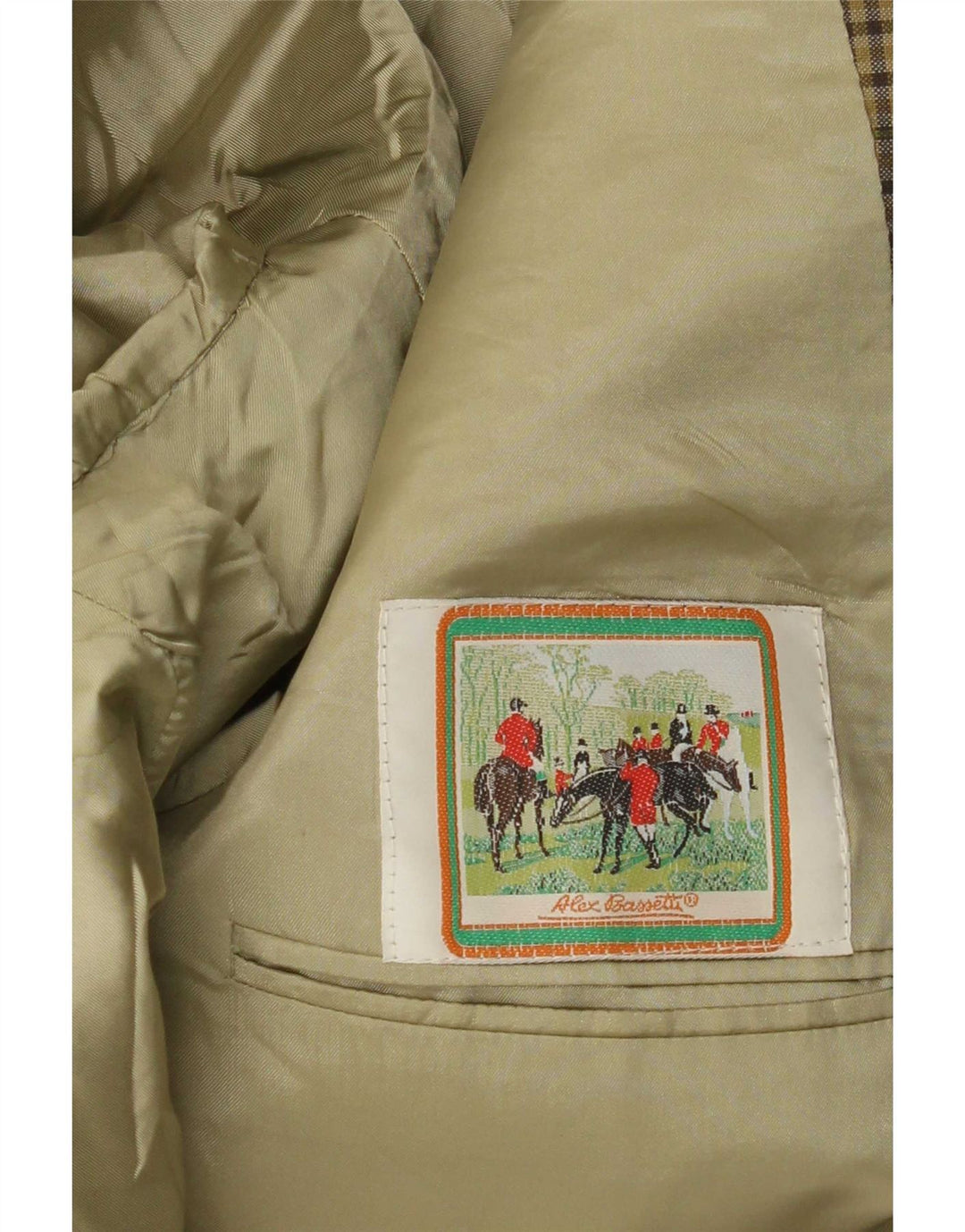 Vintage herre 2-knaps blazerjakke UK 38 Medium Khaki Check