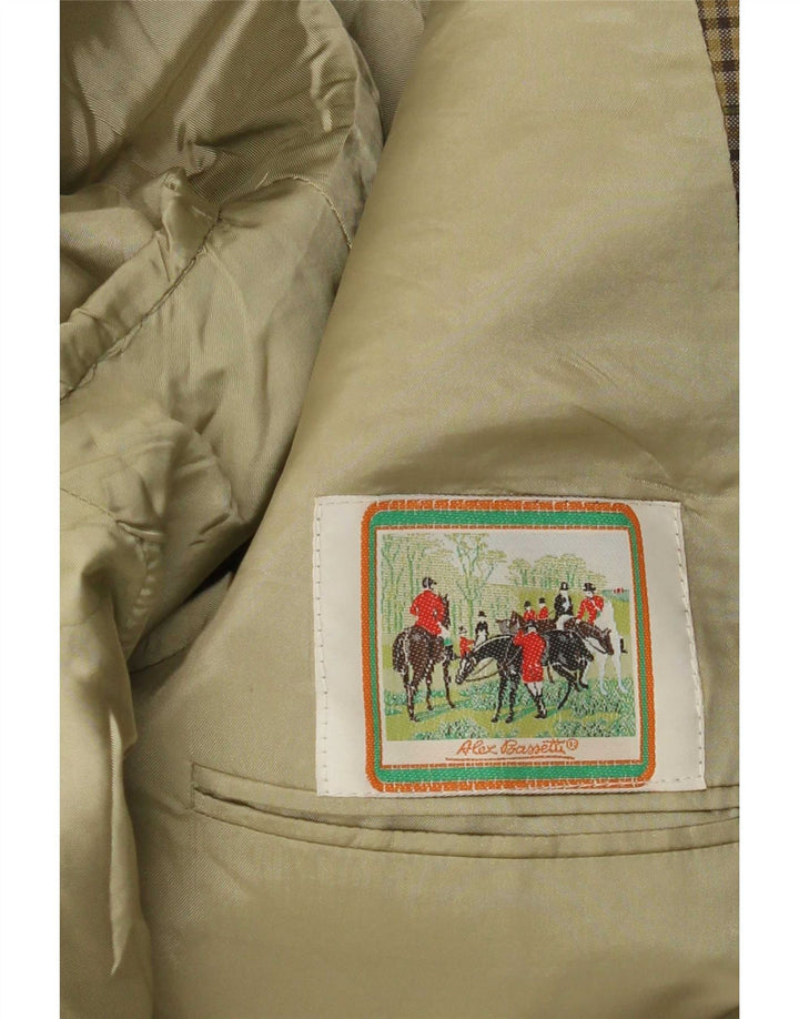 Vintage herre 2-knaps blazerjakke UK 38 Medium Khaki Check