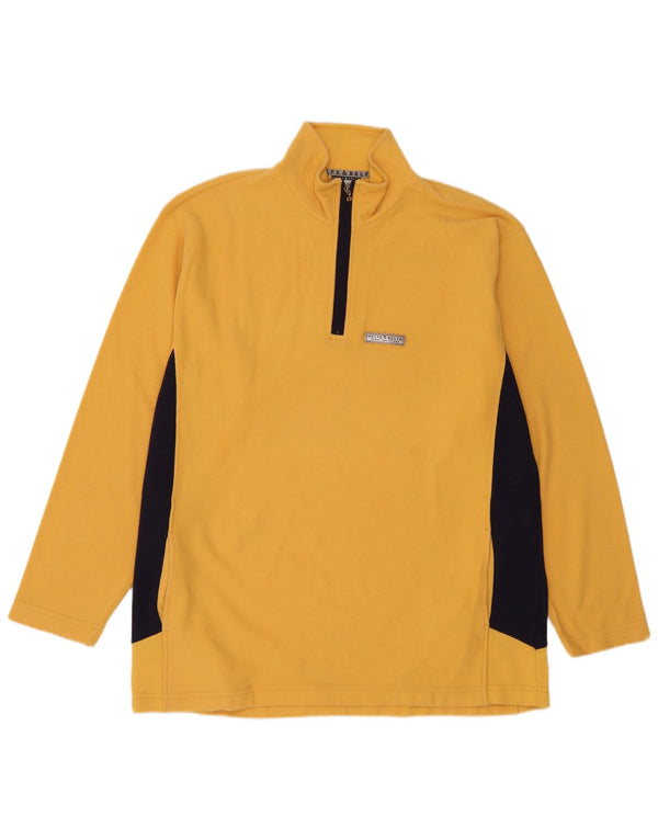 Belfe & Herre Zip Neck Pullover Træningsdragt Top 2XL Gul Colourblock
