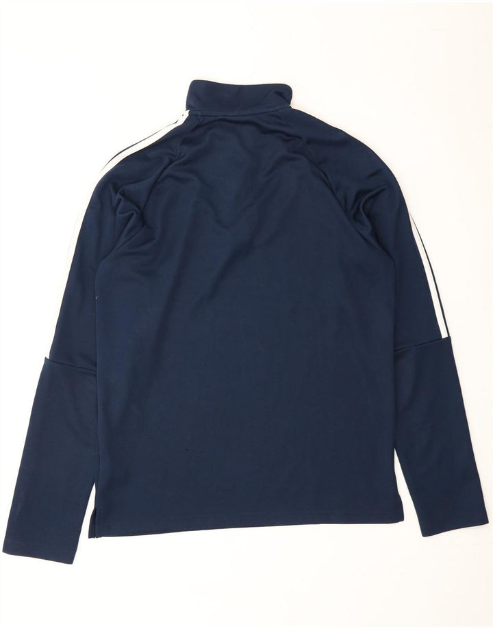 ADIDAS Mens Climalite Zip Neck Pullover Tracksuit Top Medium Navy Blue Vintage Adidas and Second-Hand Adidas from Messina Hembry 