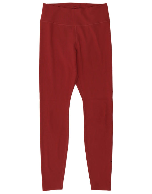 Nike Dame Leggings UK 12 Medium Burgundy Polyester