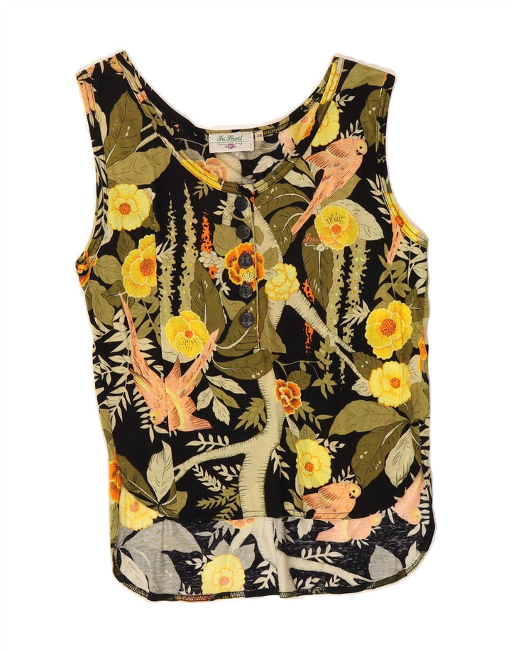 VINTAGE Womens Vest Top IT 46 Large Multicoloured Floral Cotton Vintage Vintage and Second-Hand Vintage from Messina Hembry 