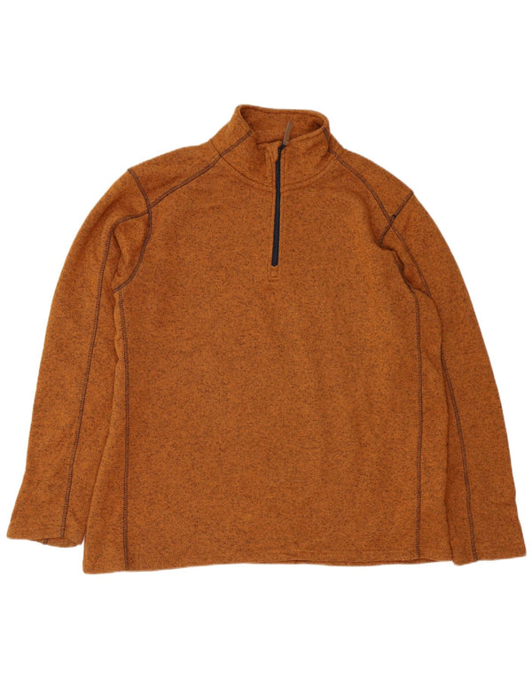 MOUNTAIN WAREHOUSE Herre Zip Neck Sweatshirt Jumper 2XL Brun Flecked