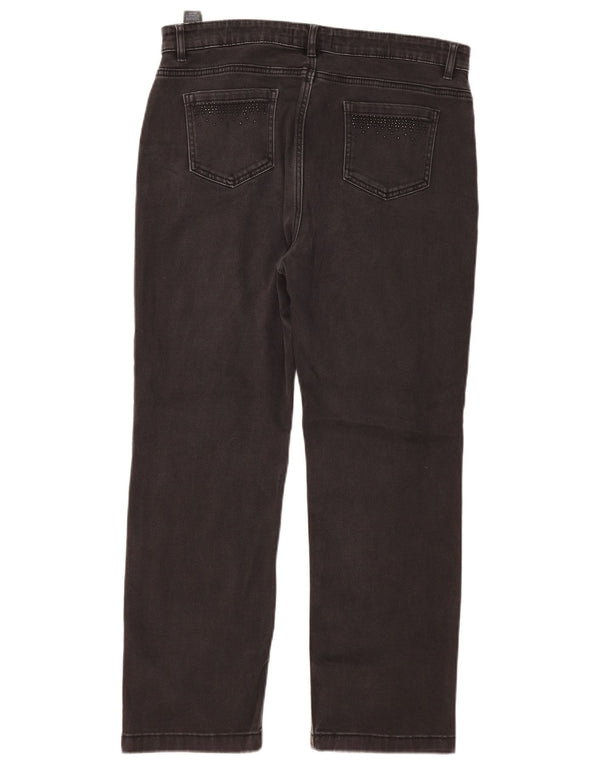 Marks & Spencer Dame Straight Jeans UK 16 Large W36 L28 Black Bomuld