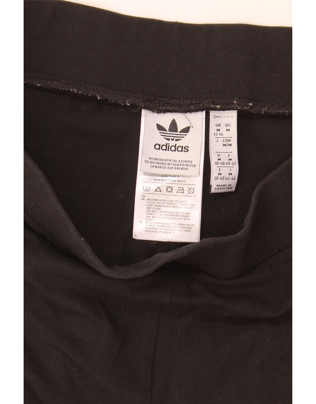 ADIDAS Dame Leggings UK 12/14 Medium Sort Bomuld