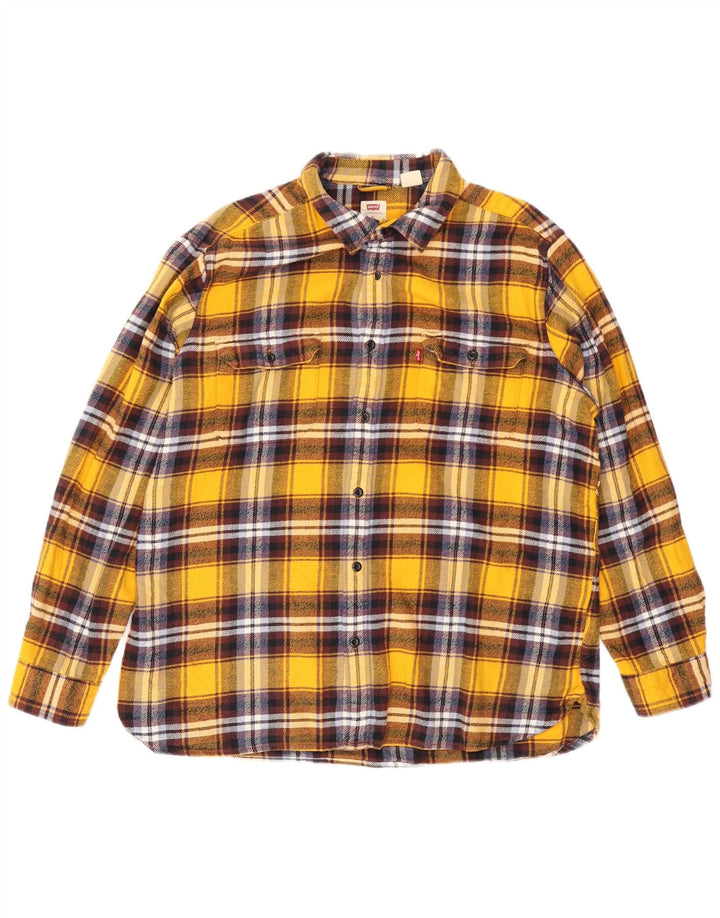 Levi's Herre Standard Fit Flanellskjorte XL Gul Plaid Bomuld