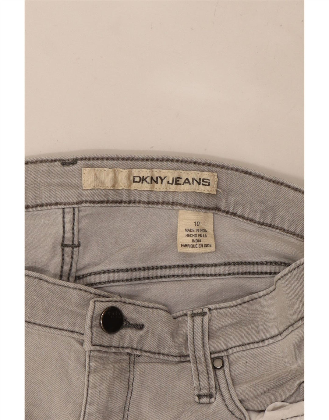 DKNY Dame denim Shorts US 10 Large W27 Grå Bomuld