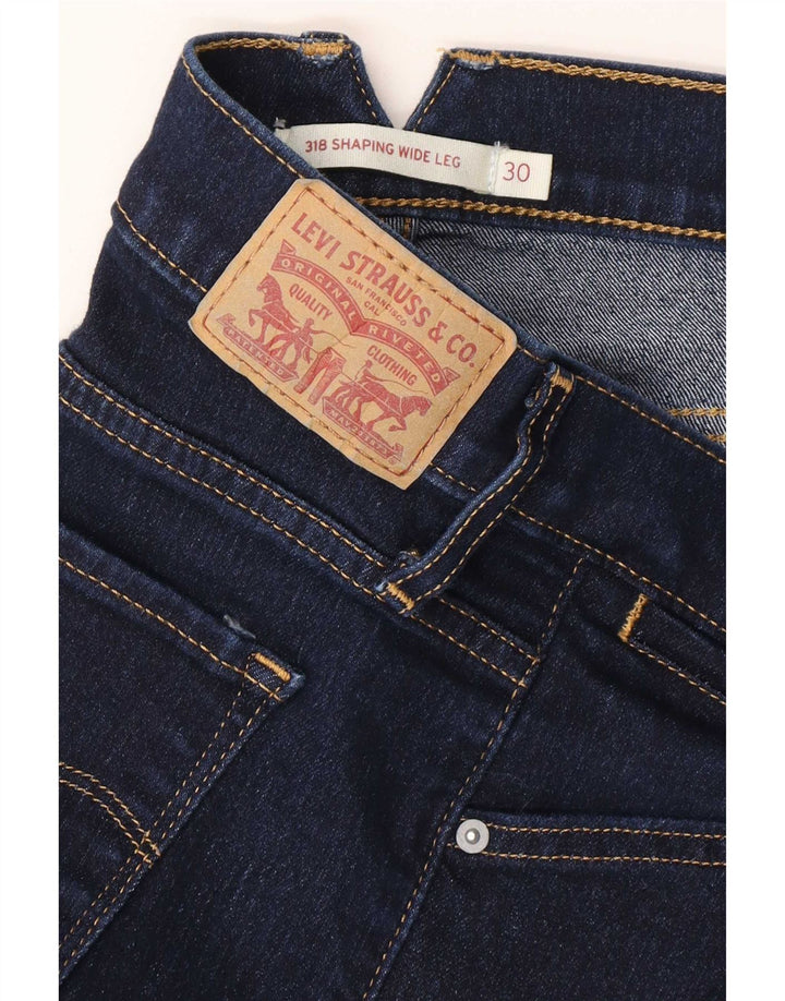 Levi's Womens 318 Shaping Wide Leg Jeans W30 L30 Navy Blue
