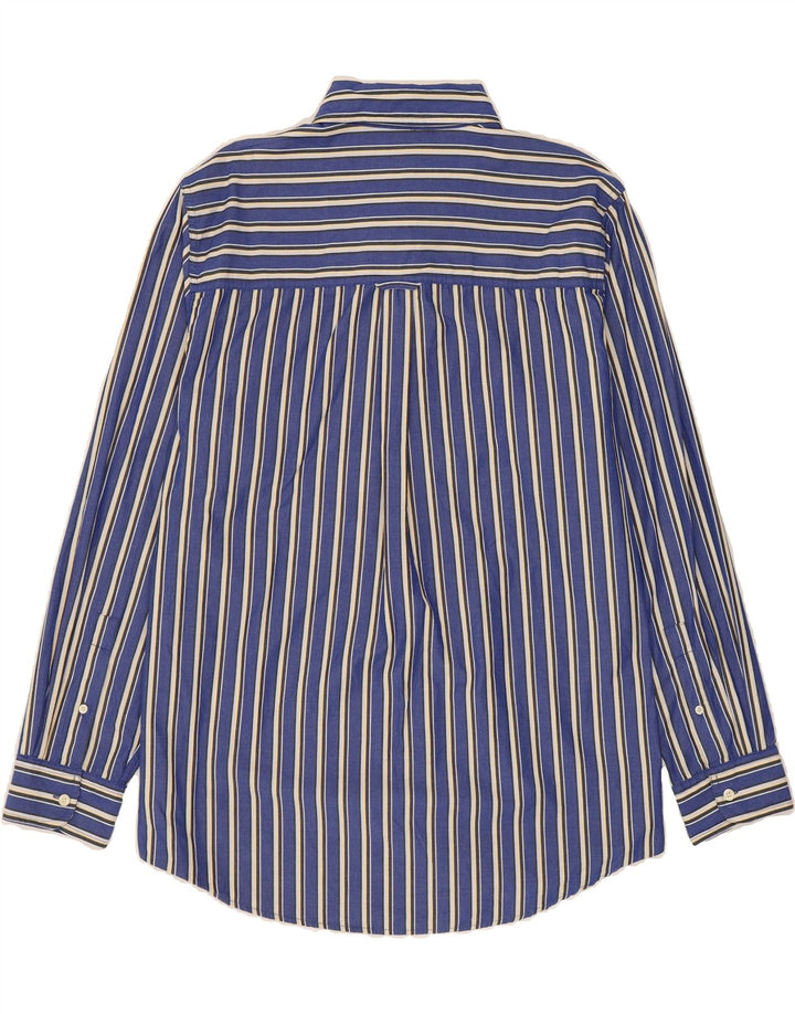 CHAPS Mens Easy Care Shirt Large Blue Striped Cotton Vintage Chaps and Second-Hand Chaps from Messina Hembry 