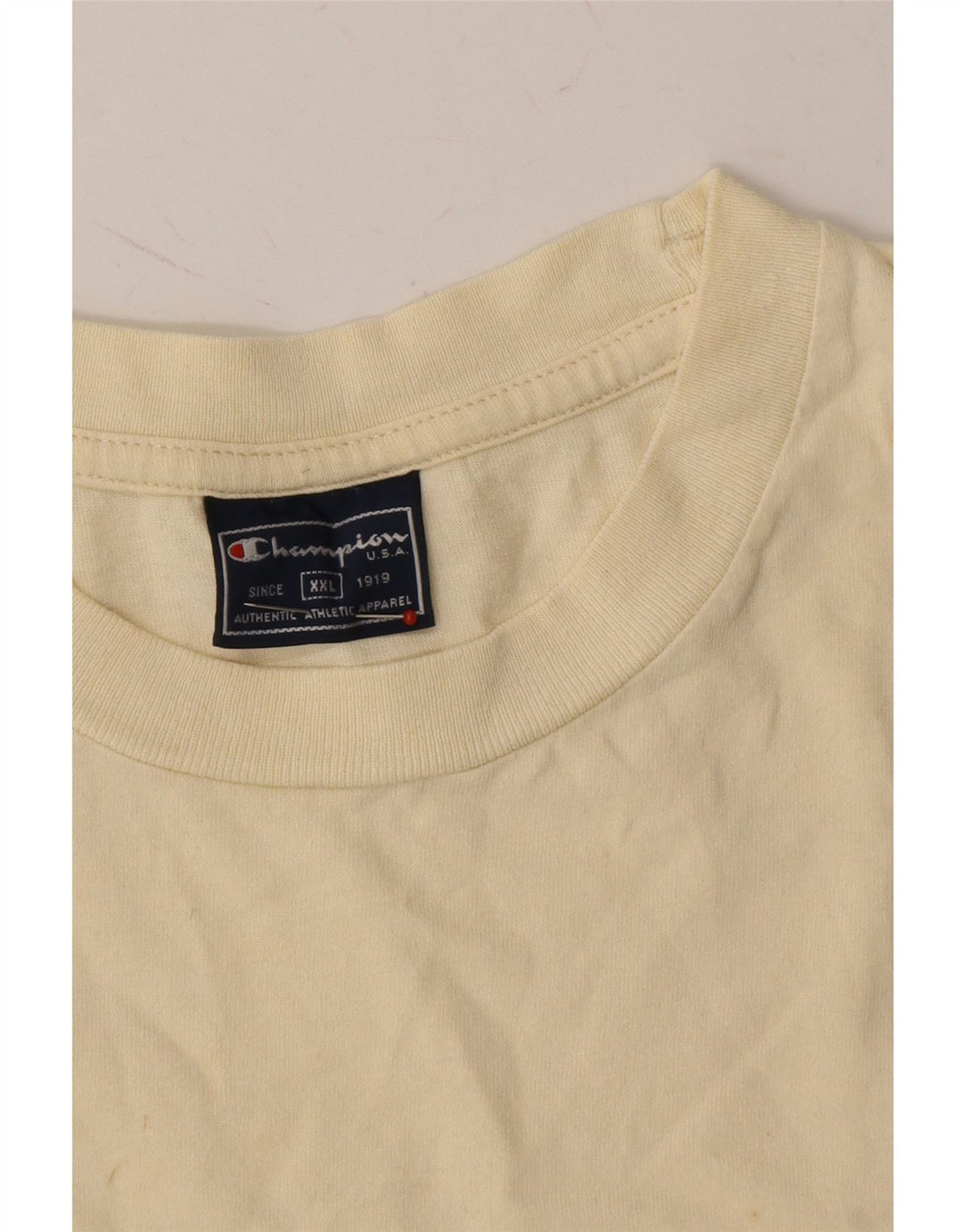 CHAMPION Mens T-Shirt Top 2XL Beige Cotton Vintage Champion and Second-Hand Champion from Messina Hembry 