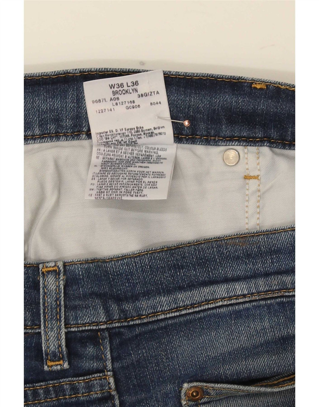 Lee Mens Brooklyn Straight Jeans W36 L28 Blå Bomuld