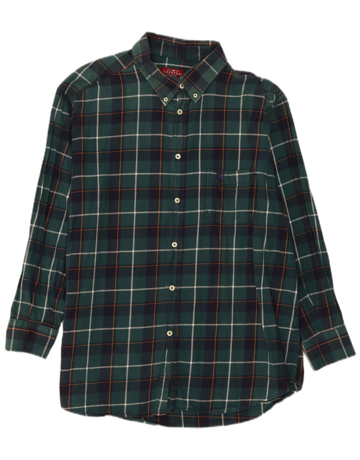 Carrera Herre Regular Fit Flanellskjorte 2XL Grøn ternet bomuld