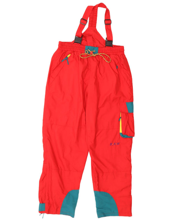Vintage Mens Dungarees Ski Trousers Large Red Nylon